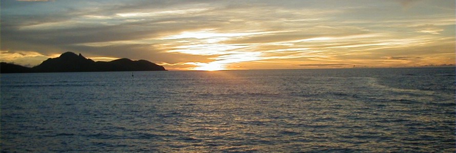 A Fijian sunset from the Tokoriki Resort in the Mamanucas.