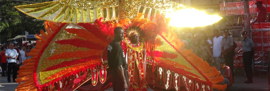 In the afternoon the parades begin in the street.