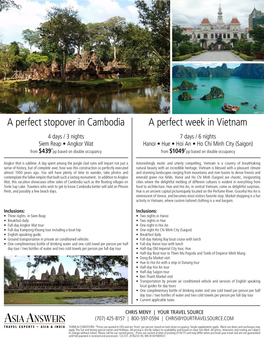 850Discover Vietnam & Cambodia cJun 22 18-Your Travel Source2